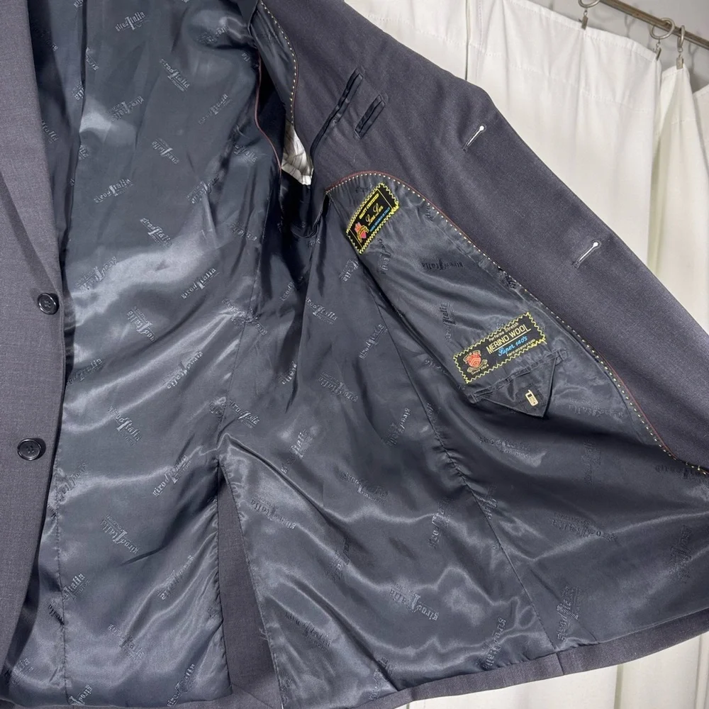Giro d’Italia Charcoal Merino Wool Suit Jacket
